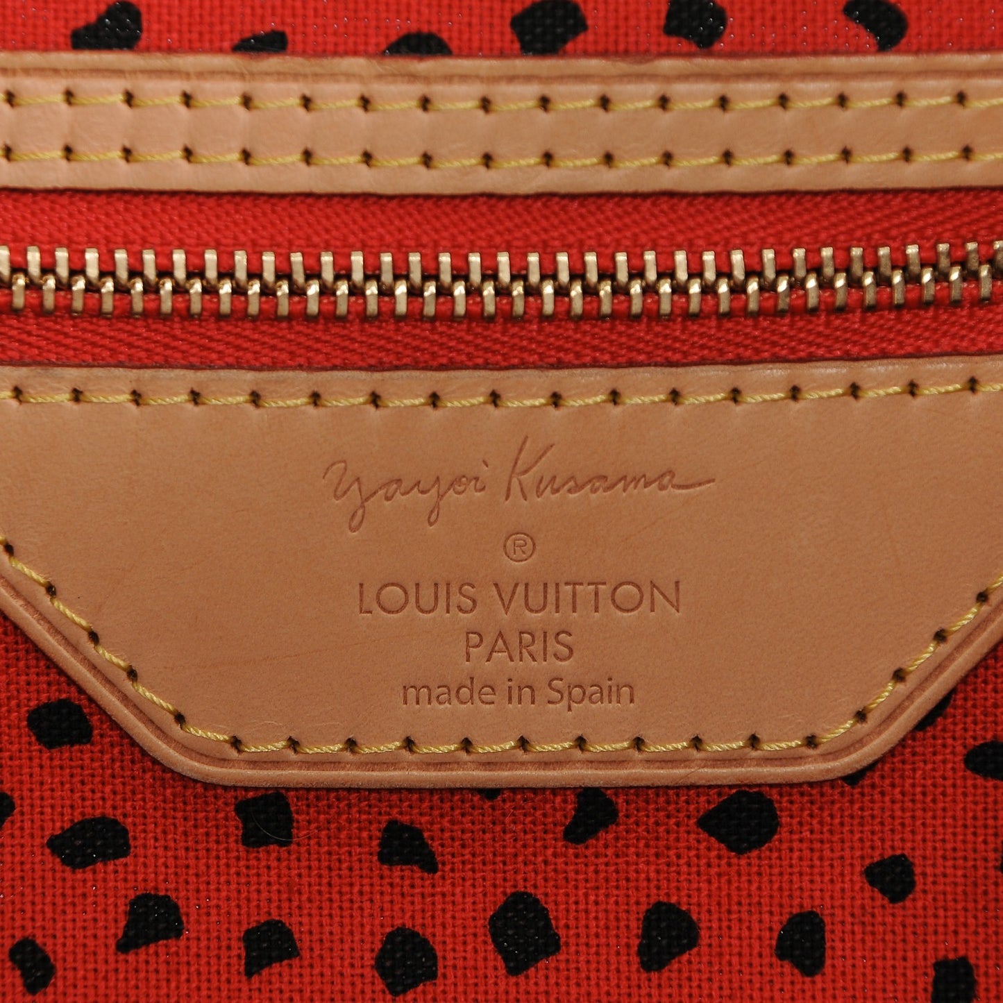 Monogram Kusama Waves Neverfull MM Red