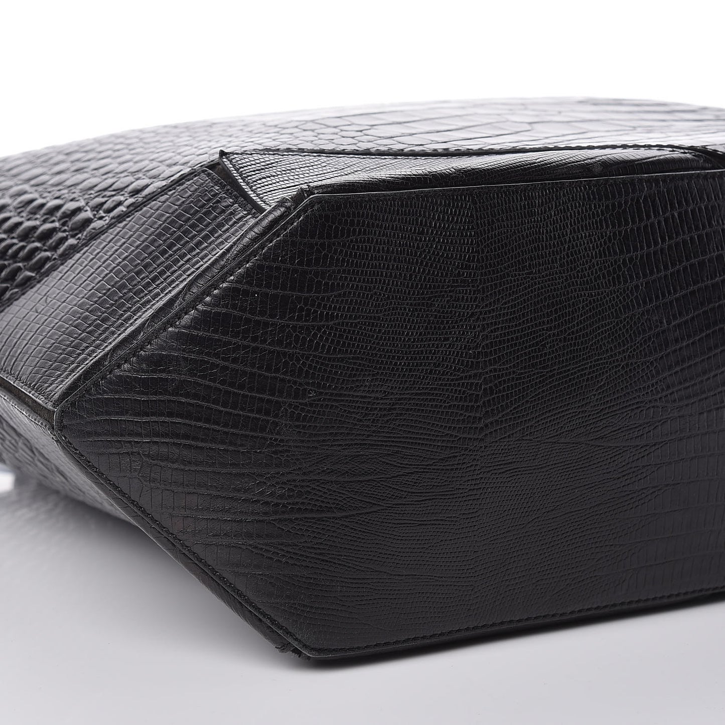 Calfskin Crocodile Embossed Easy Tote Black