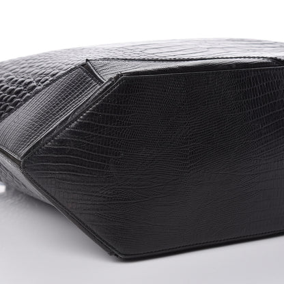 Givenchy Calfskin Crocodile Embossed Easy Tote Black 7 of 13