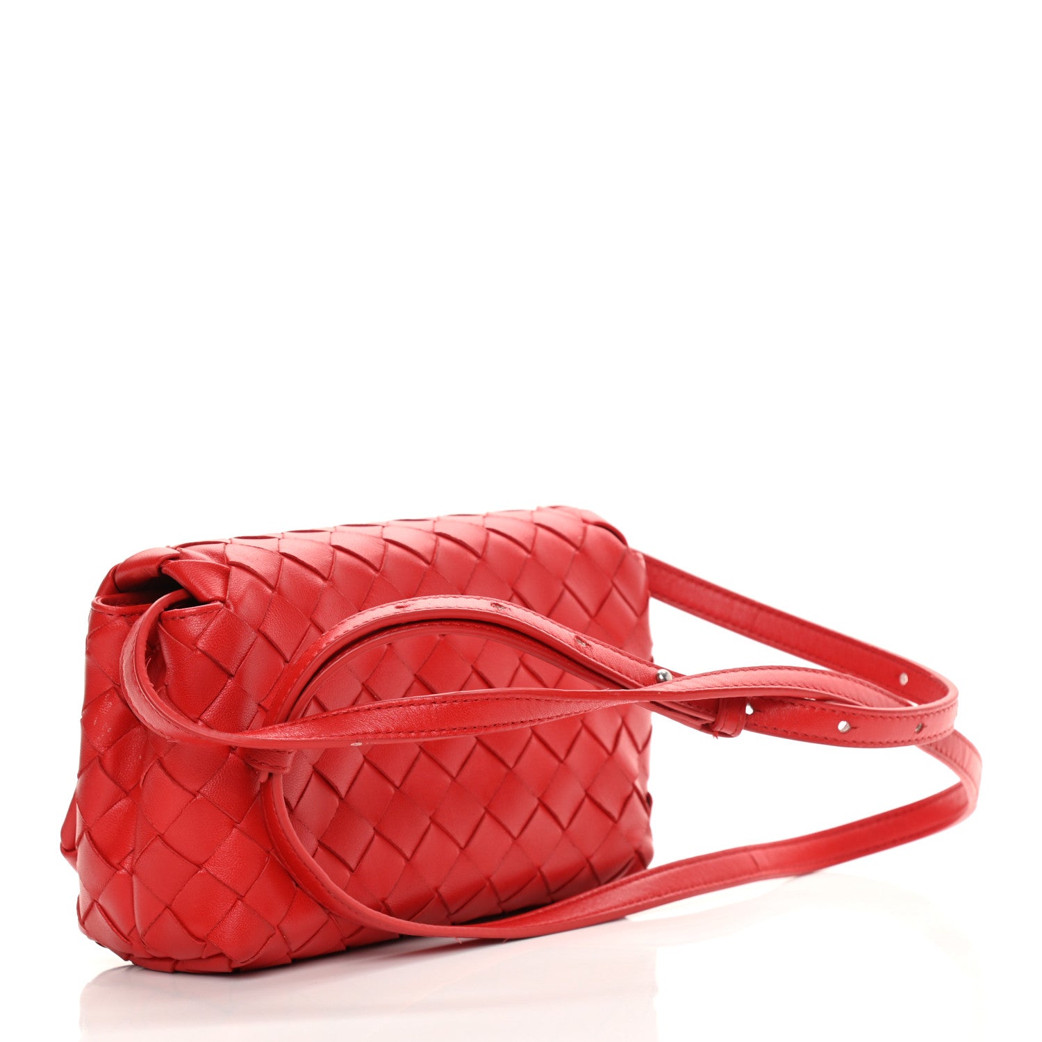 Bottega Veneta Nappa Intrecciato Mini Crossbody Red 3 of 15