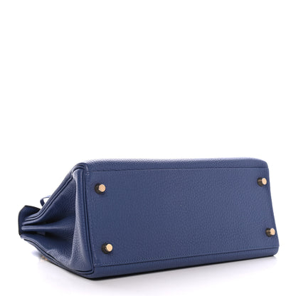Hermes Taurillon Clemence Kelly Retourne 28 Bleu Brighton 8 of 23