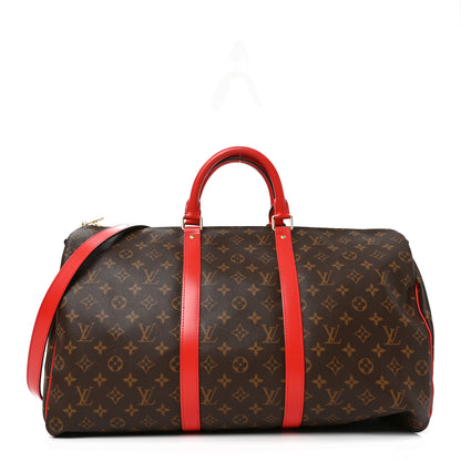 Louis Vuitton Calfskin Monogram Keepall Bandouliere 50 Coquelicot 1 of 8