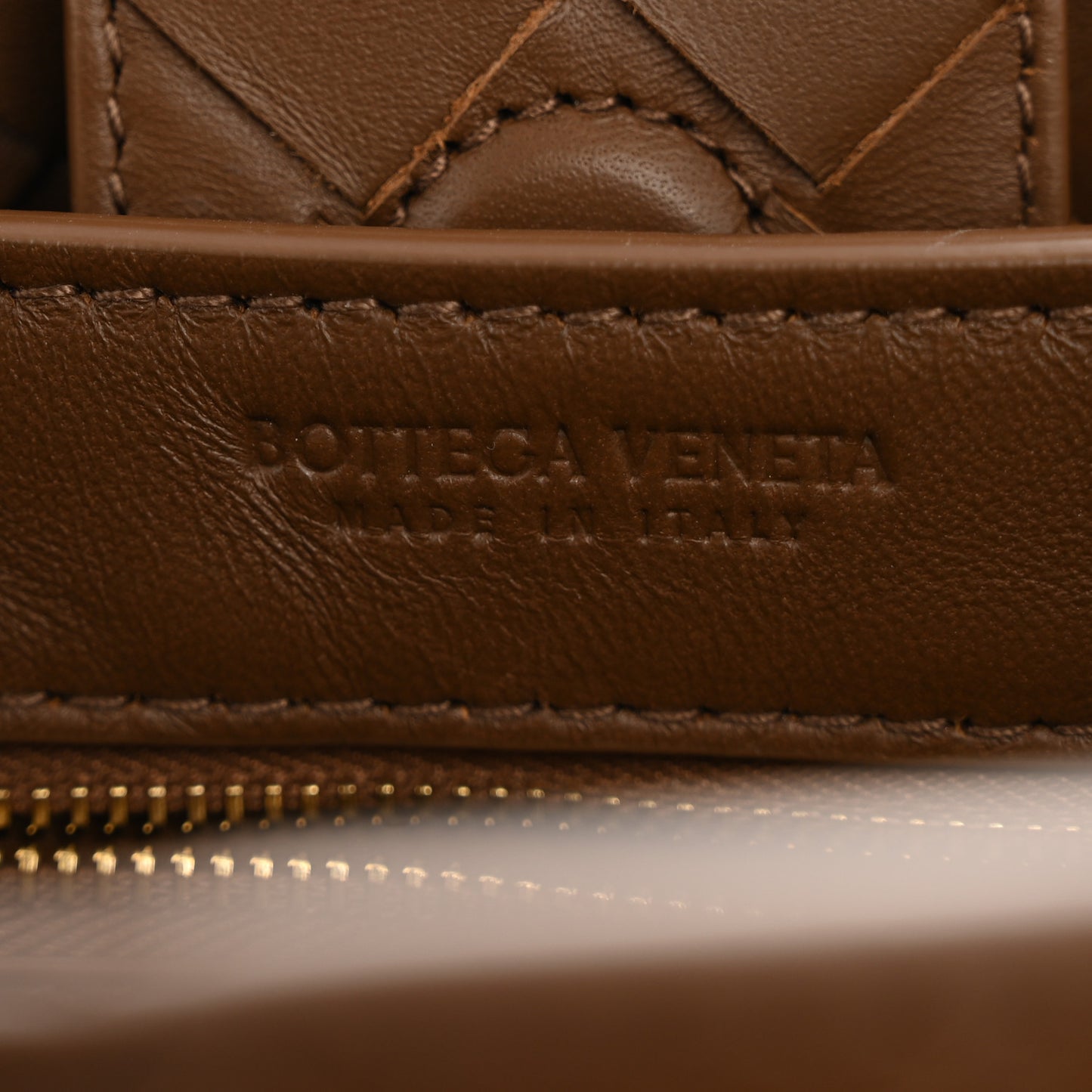 Nappa Intrecciato Small Andiamo Shoulder Bag Cognac