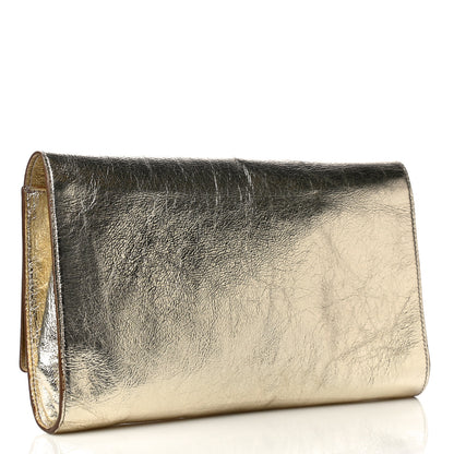 Saint Laurent Metallic Calfskin Monogram Large Belle De Jour Clutch Gold 4 of 18