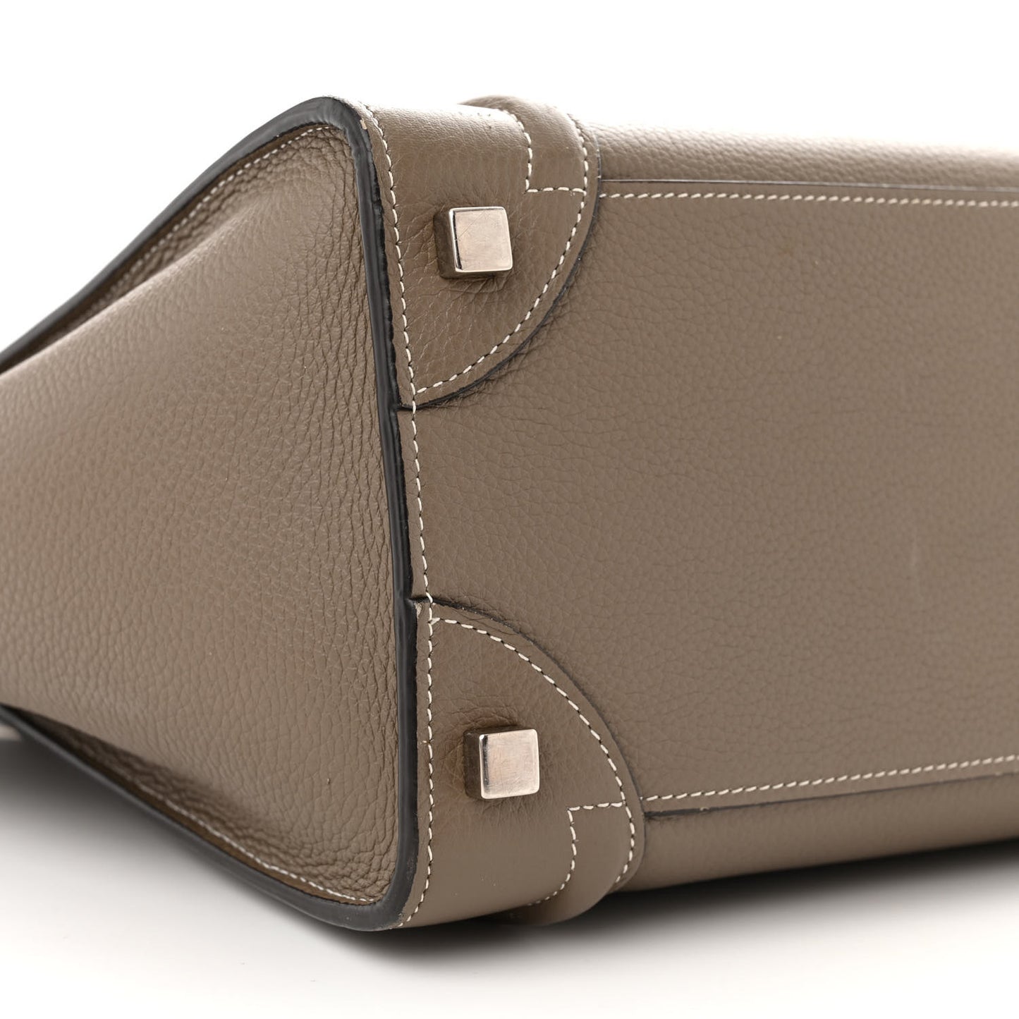 Smooth Calfskin Interstice Micro Luggage Light Taupe