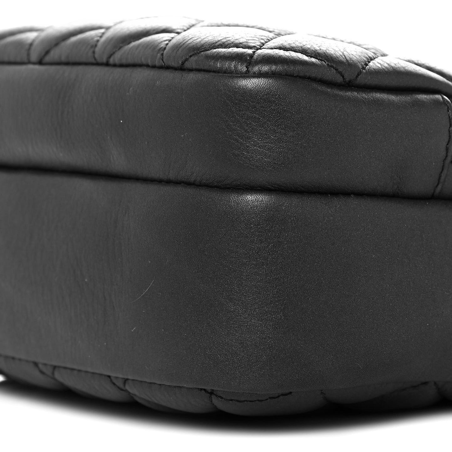 Calfskin Quilted Day Trips Camera Case Black