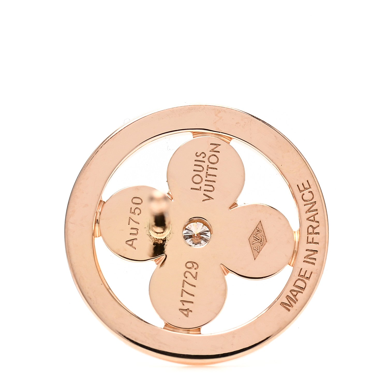 Louis Vuitton 18K Pink Gold Diamond Blossom Stud Earrings 4 of 4