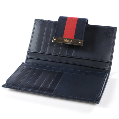 Gucci Monogram Calfskin Ladies Web Continental Wallet Beige Blue 4 of 6