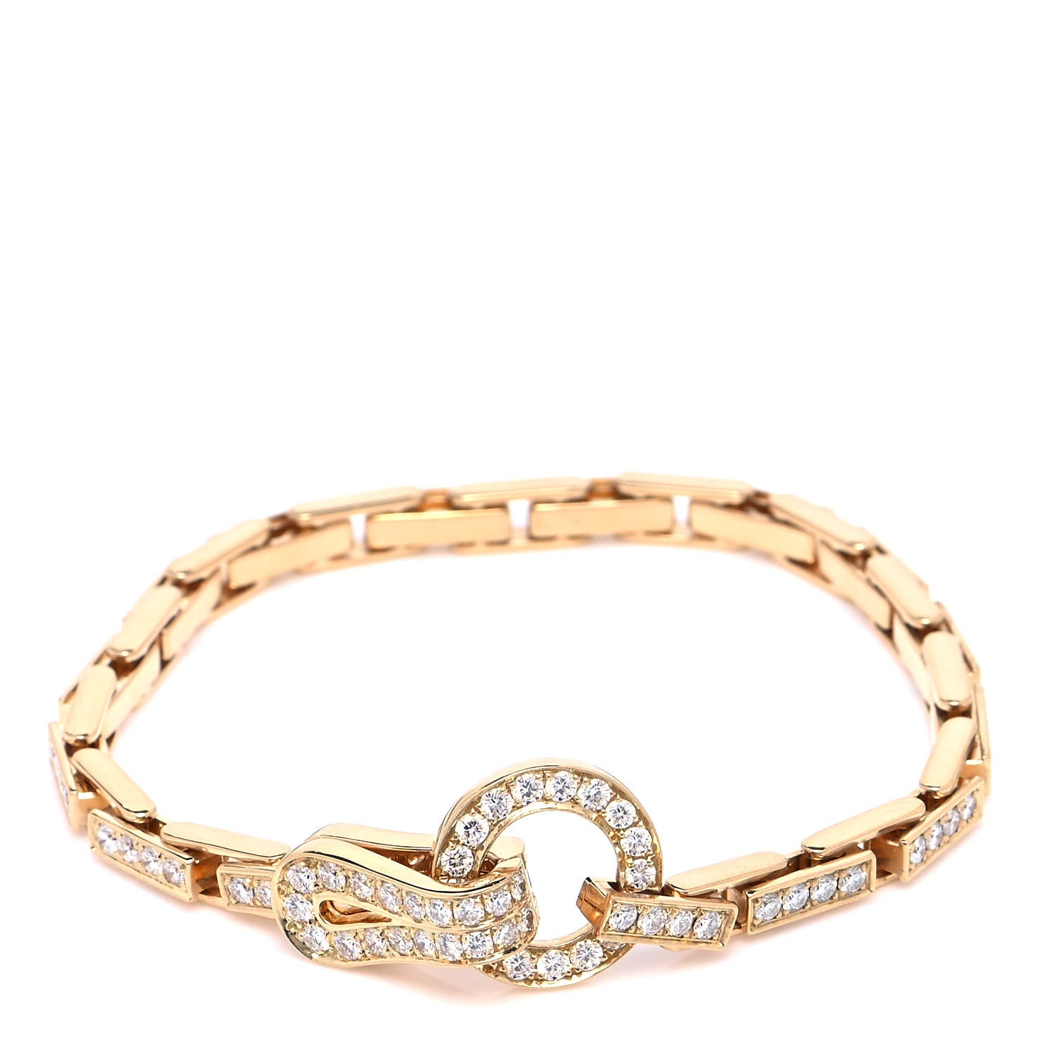 Cartier 18K Yellow Gold Diamond Agrafe Link Bracelet 4 of 7