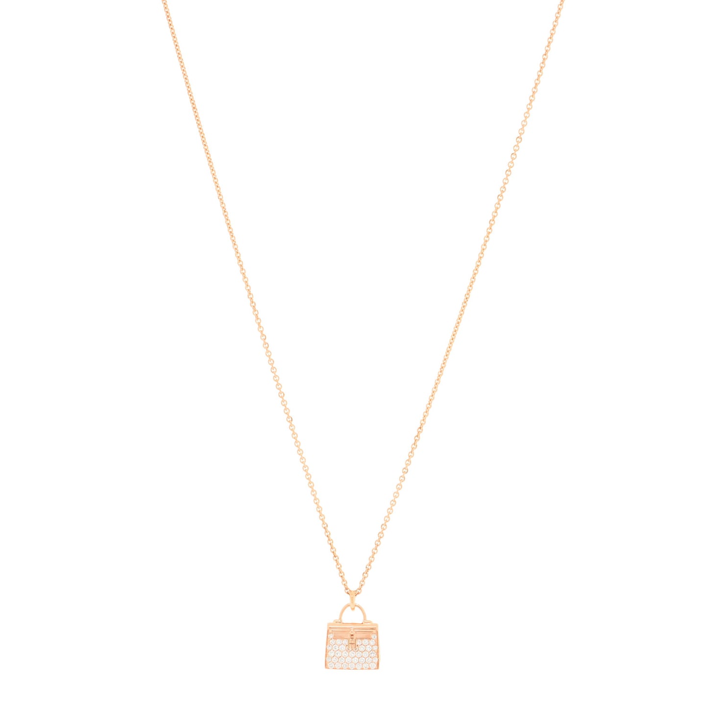 18K Rose Gold Diamond Kelly Amulettes Pendant Necklace