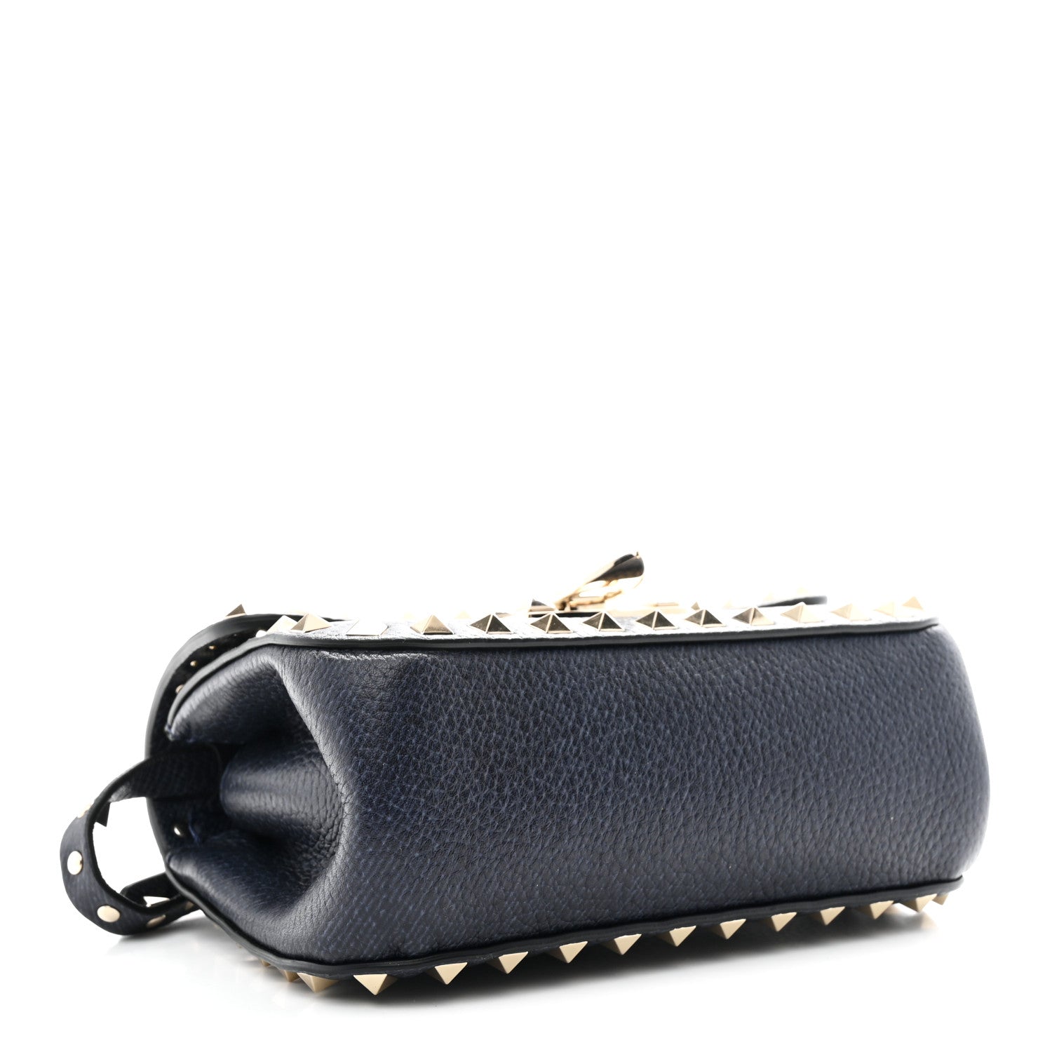 Valentino Garavani Pebbled Calfskin Mini Rockstud Crossbody Bag Navy Blue 4 of 9