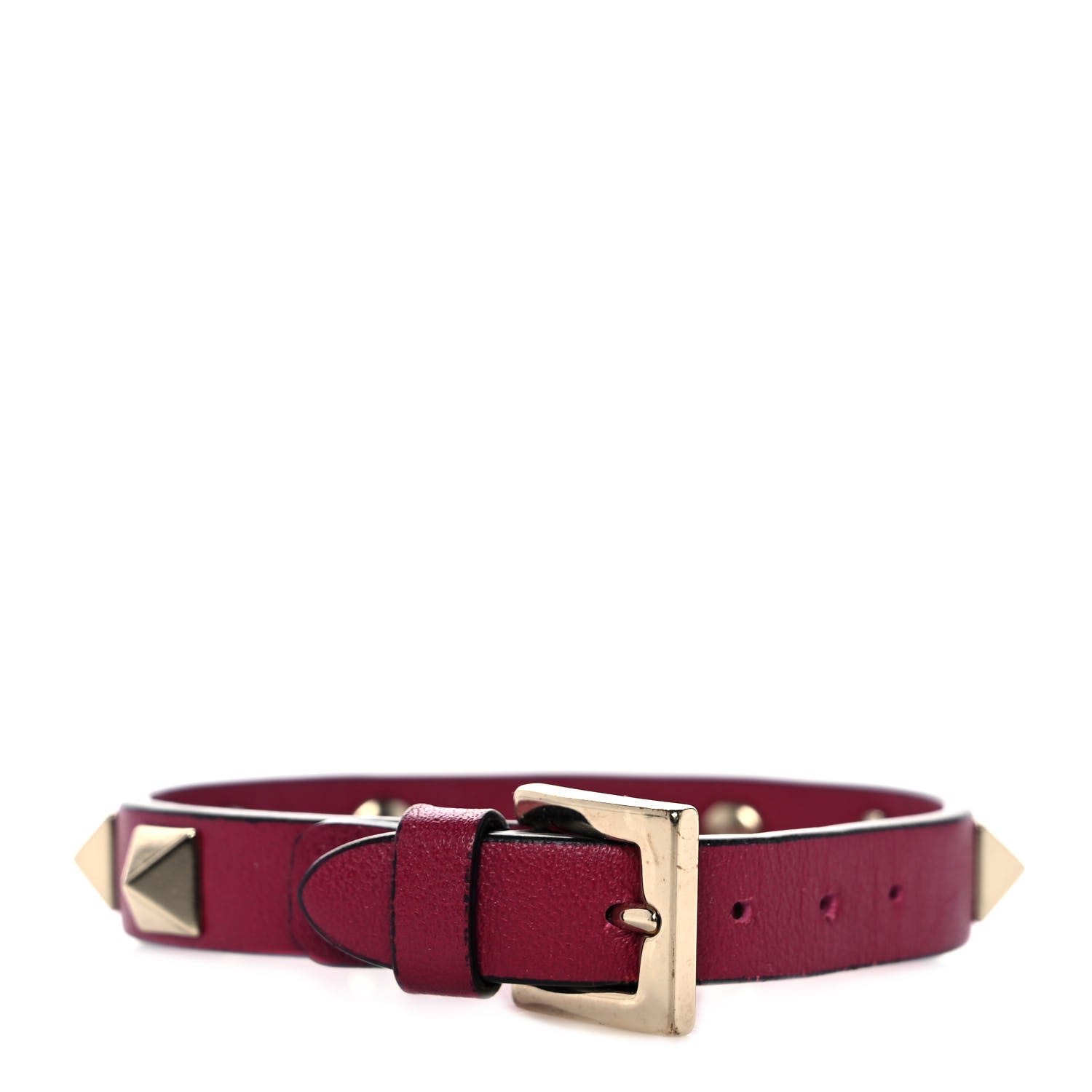 Valentino Garavani Vitello Rockstud Bracelet Raspberry 1 of 5