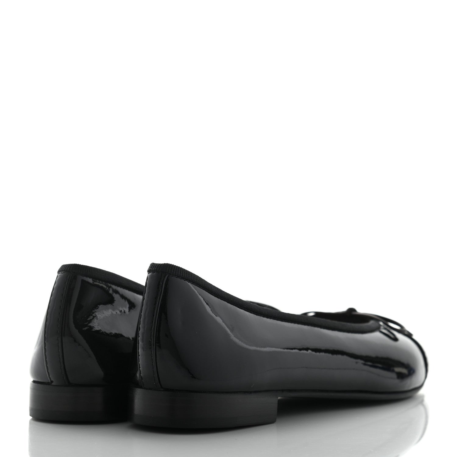 Chanel Patent Calfskin CC Cap Toe Ballerina Flats 36 Black 4 of 8