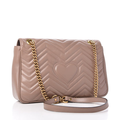 Gucci Calfskin Matelasse Medium GG Marmont Shoulder Bag Porcelain Rose 3 of 10