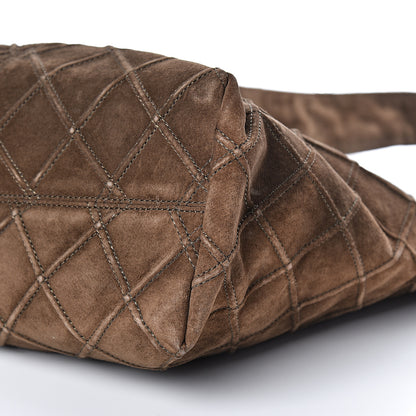 Chanel Suede Stitched Hobo Brown 10 of 11