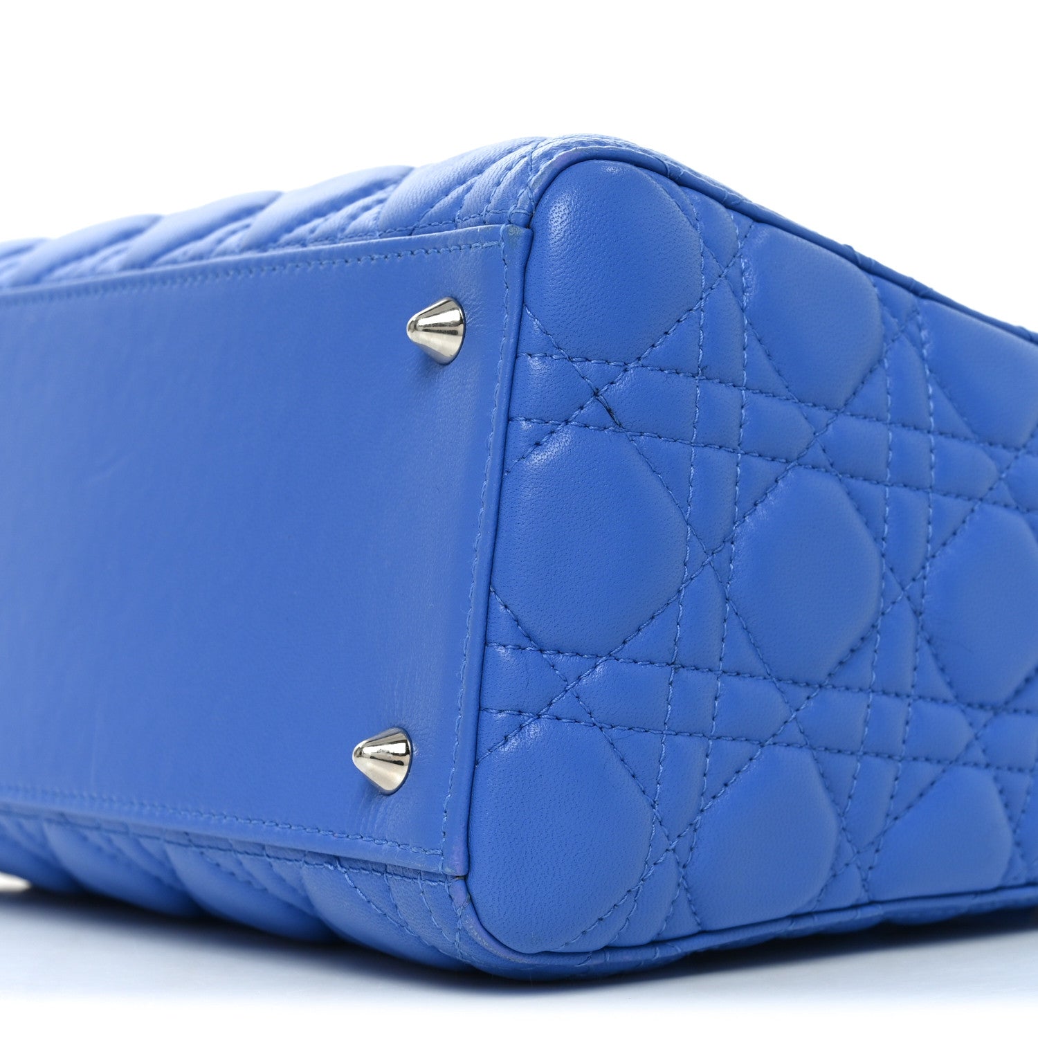 Christian Dior Lambskin Cannage Medium Lady Dior Blue Persan 10 of 10