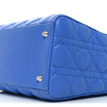Christian Dior Lambskin Cannage Medium Lady Dior Blue Persan 10 of 10