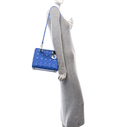 Christian Dior Lambskin Cannage Medium Lady Dior Blue Persan 2 of 11