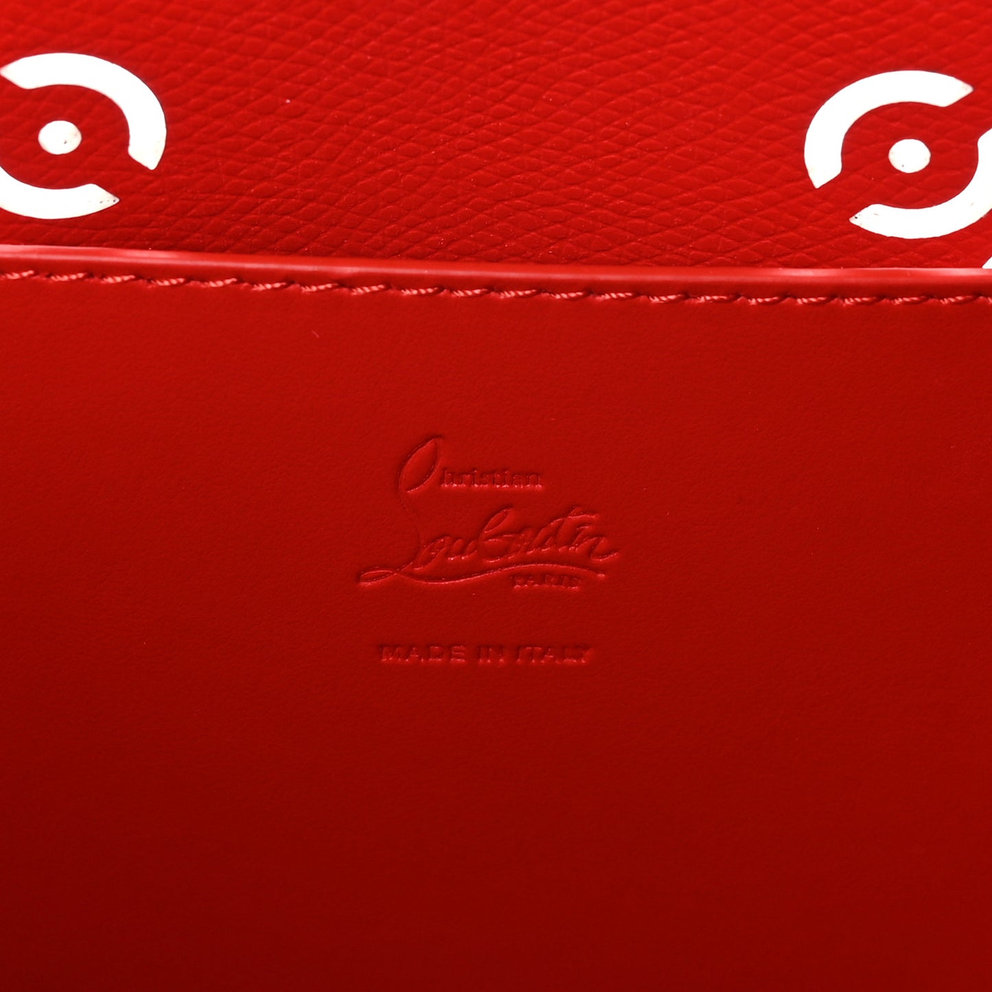 Calfskin Perforated Loubinthesky Spikes Large Cabarock Tote Leche