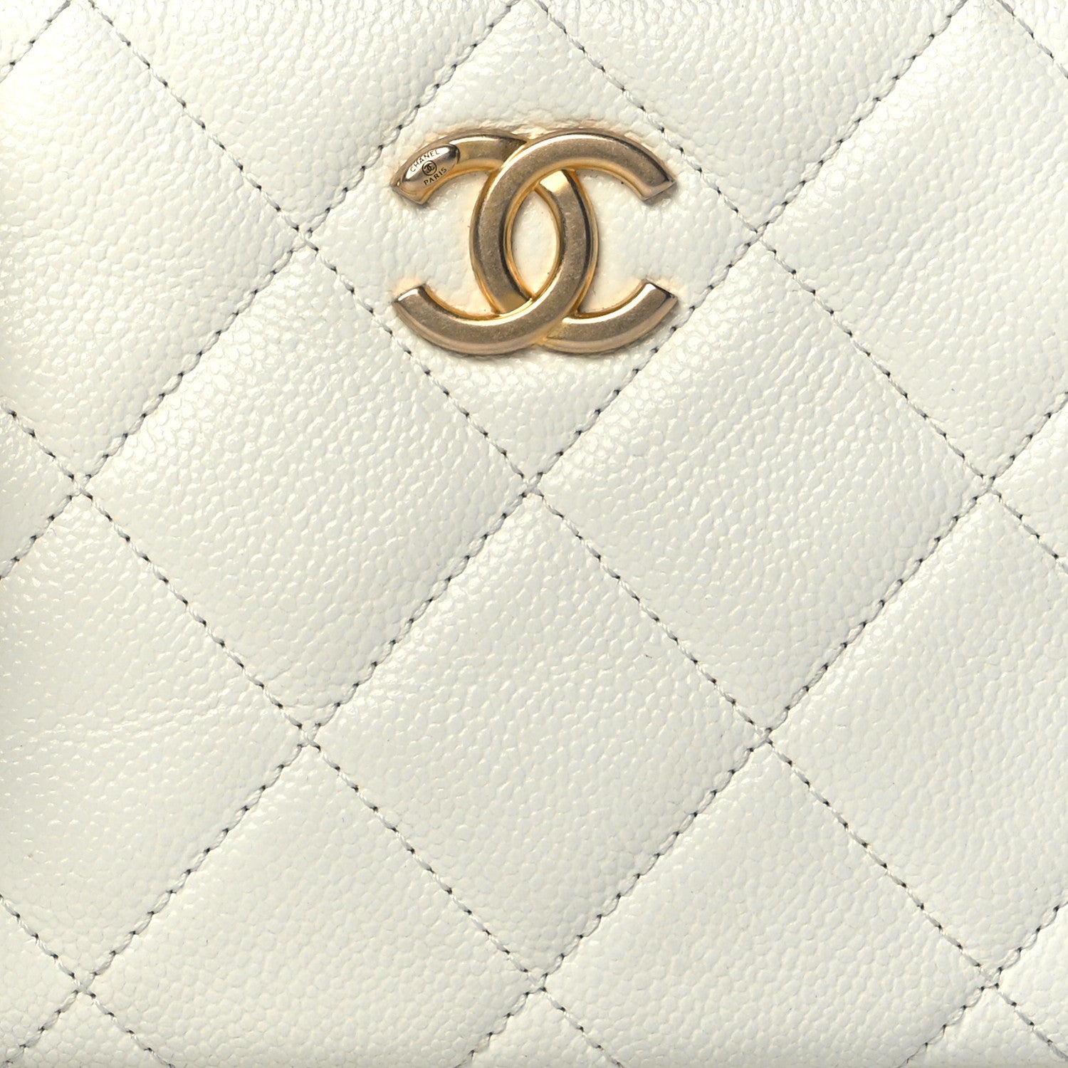 Chanel Shiny Caviar Quilted Chain Melody Camera Bag White 8 of 12