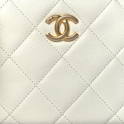 Chanel Shiny Caviar Quilted Chain Melody Camera Bag White 8 of 12