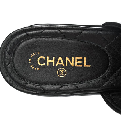 Chanel Lambskin Quilted CC Chain Mules 36.5 Black 7 of 8