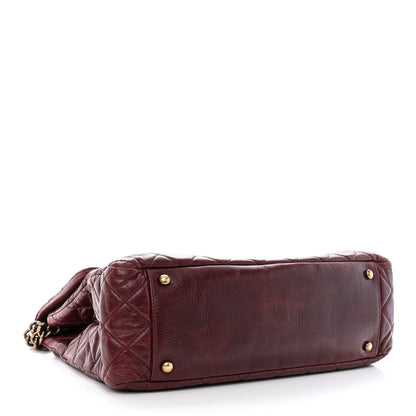 Chanel Glazed Calfskin Castle Rock Large Flap Burgundy 4 of 10