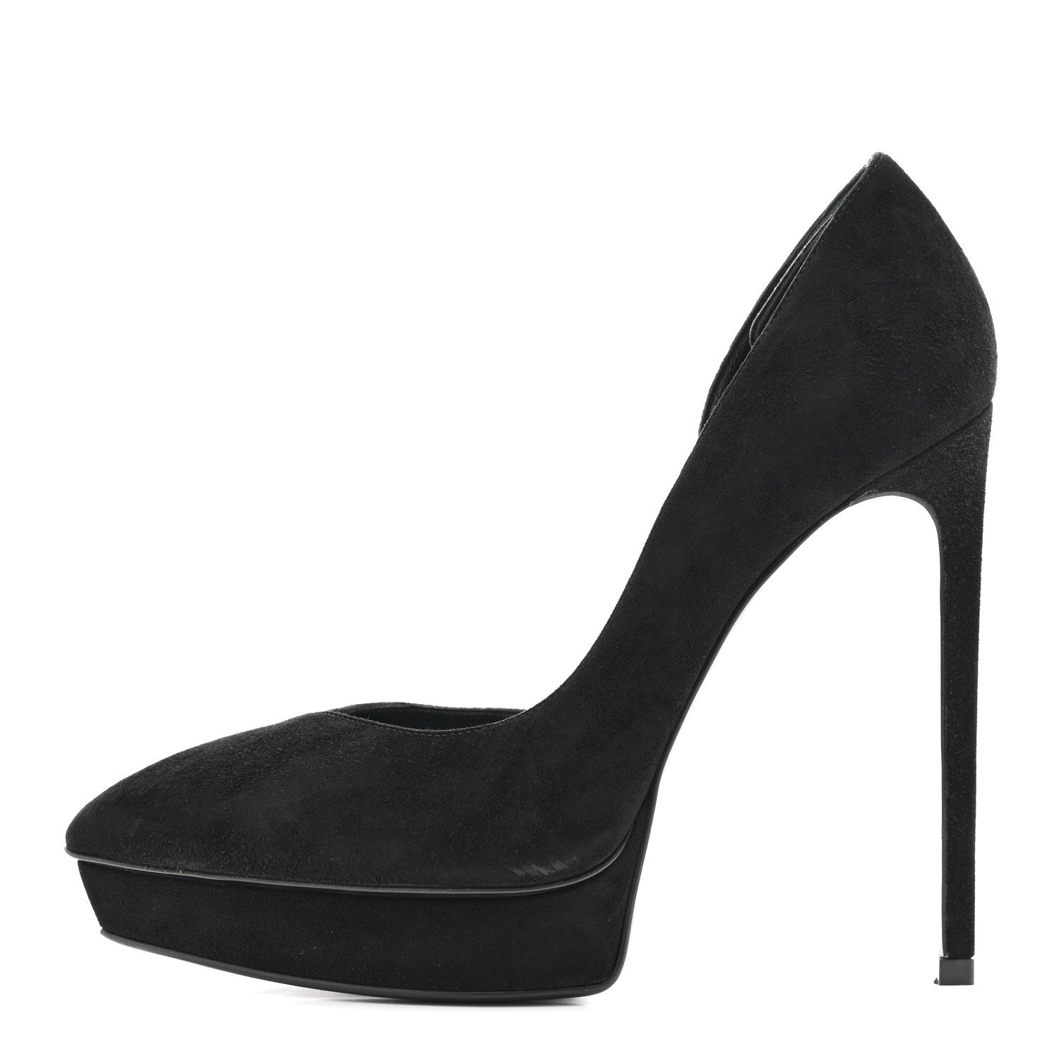 Saint Laurent Suede Janis 105 D'Orsay Pumps 38 Black 1 of 10