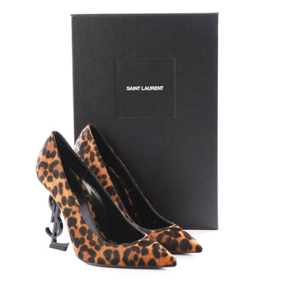 Saint Laurent Calf Hair Leopard Print Opyum 110 Pumps 36 Brown 9 of 9