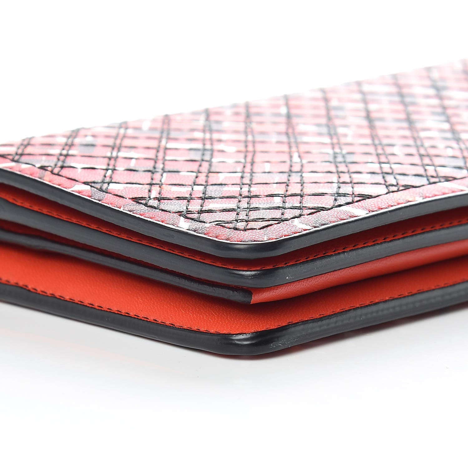 Bottega Veneta Embroidered Nappa Continental Wallet on Chain China Red 8 of 9
