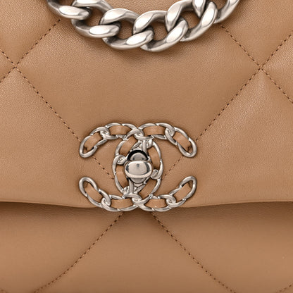 Chanel Lambskin Quilted Medium Chanel 19 Flap Dark Beige 8 of 11