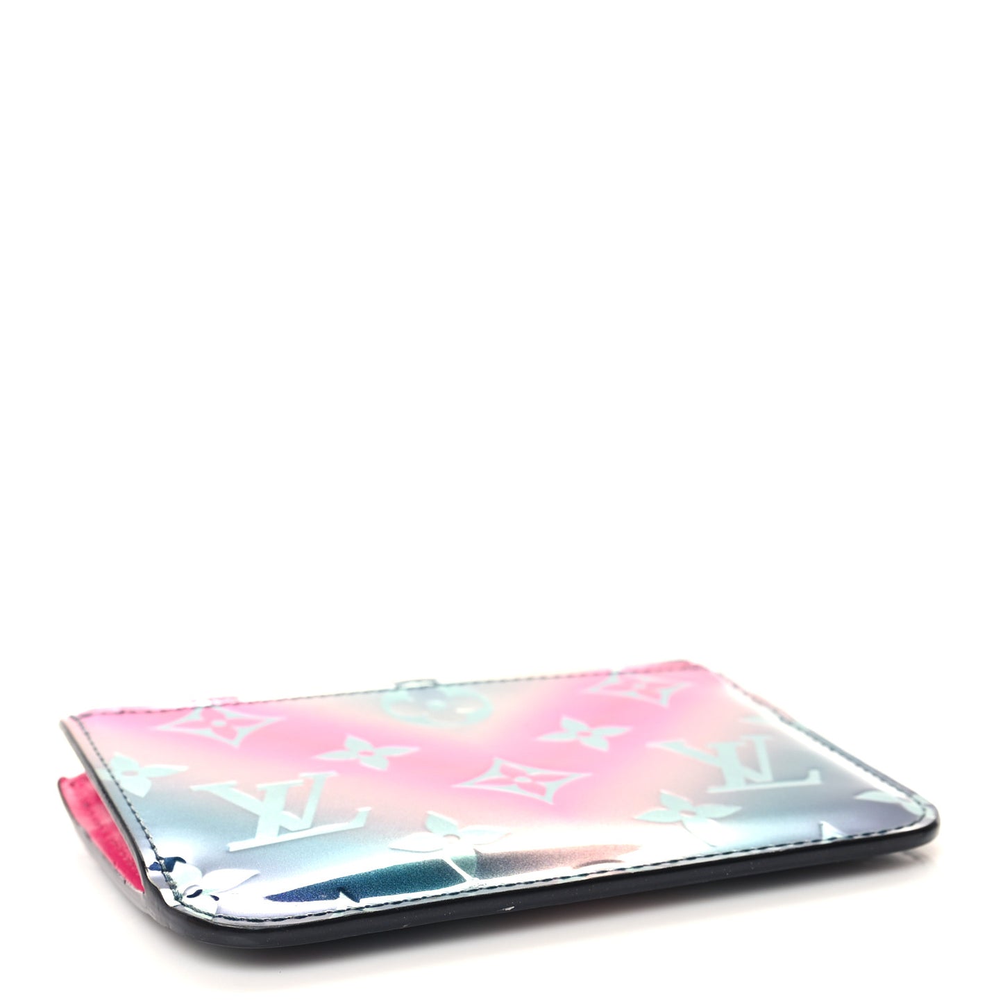 LOUIS VUITTON Metallic Vernis Degrade Key Pouch Blue Pink