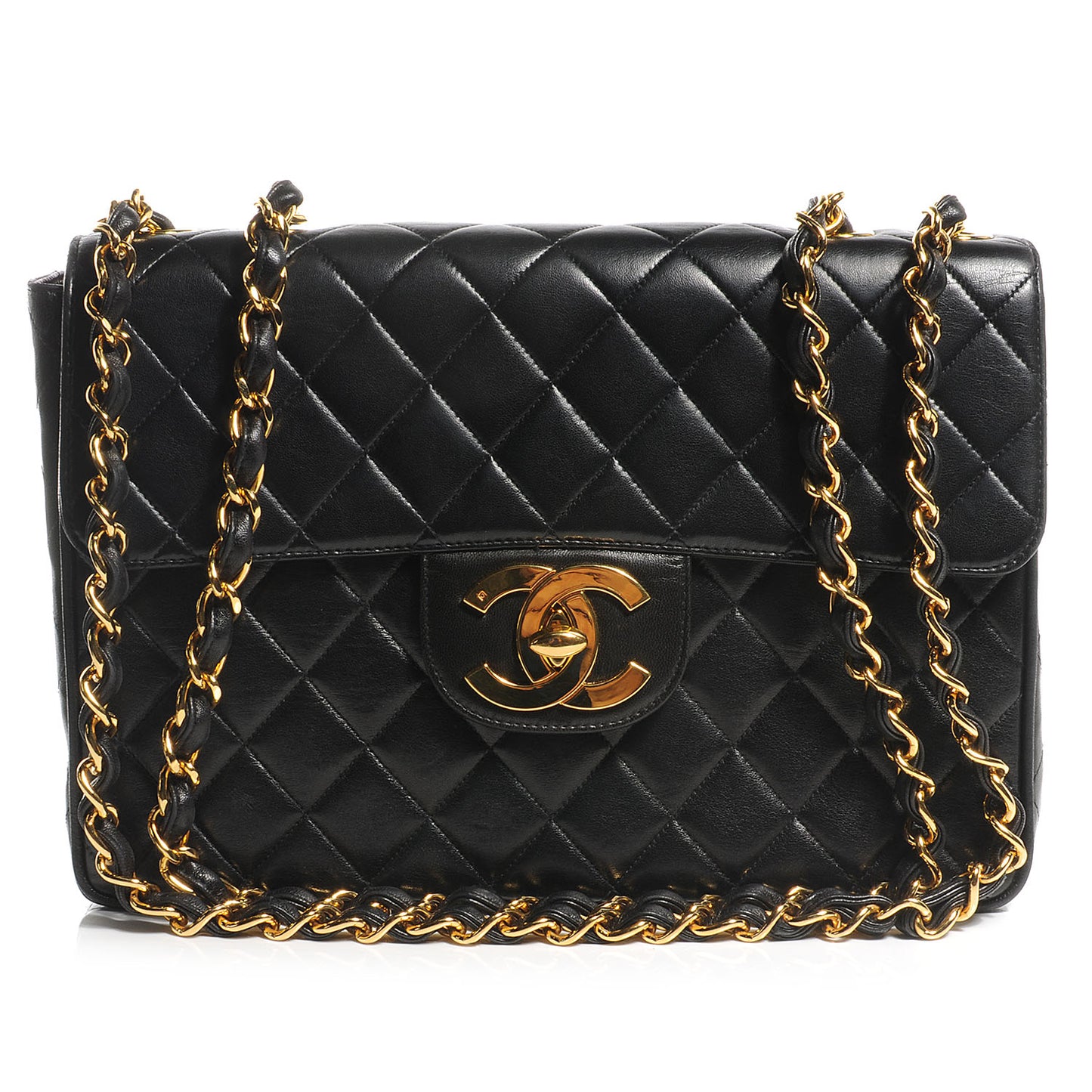 Lambskin Jumbo Flap Black