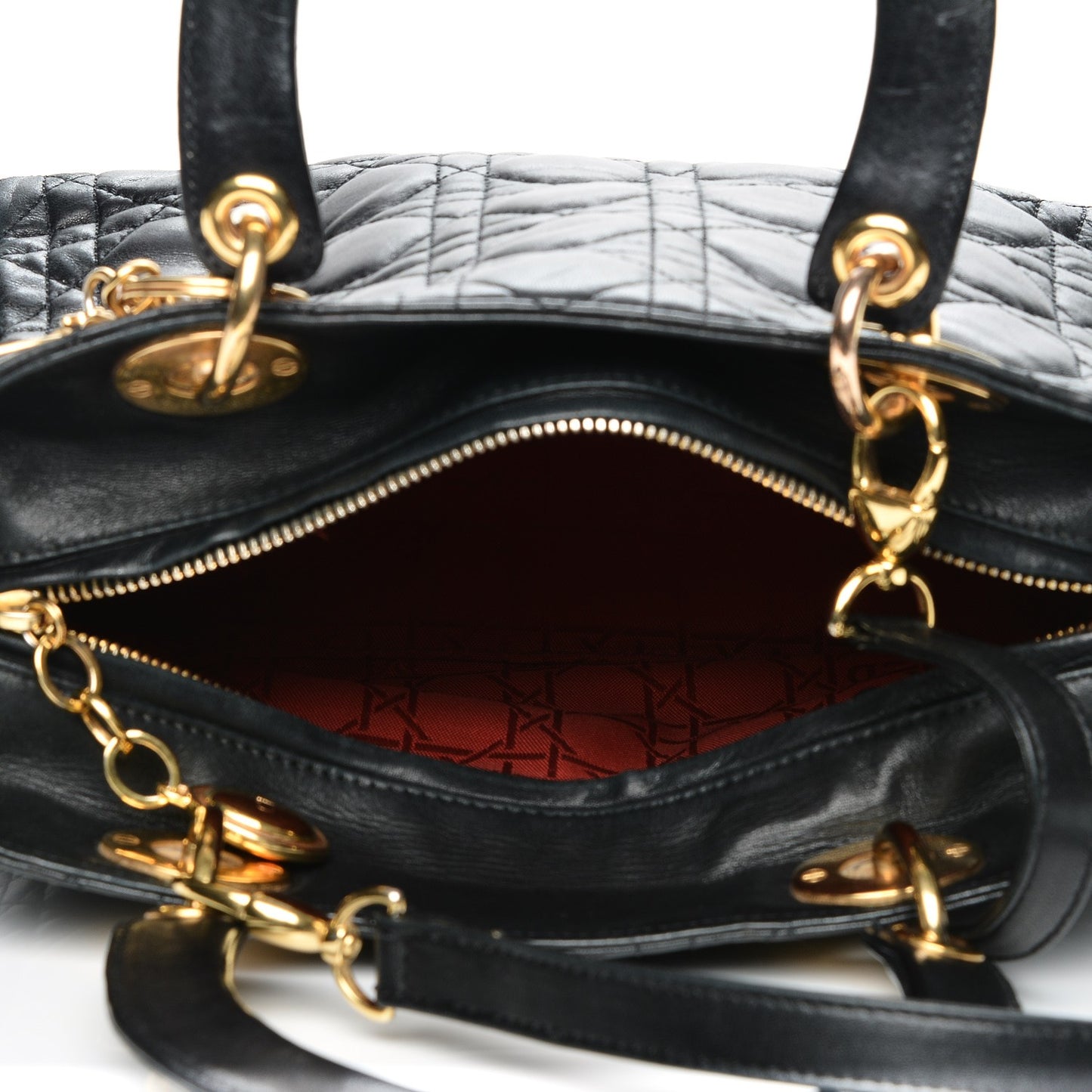 Lambskin Cannage Medium Lady Dior Black