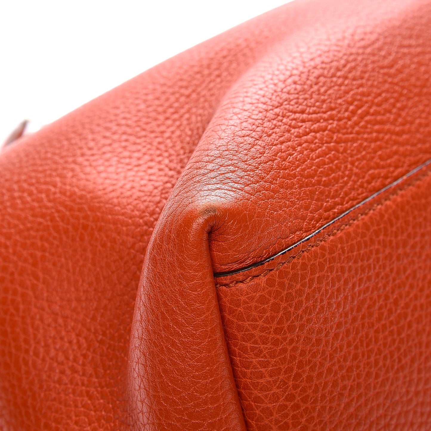 Pebbled Calfskin Medium Soho Chain Shoulder Bag Sun Orange