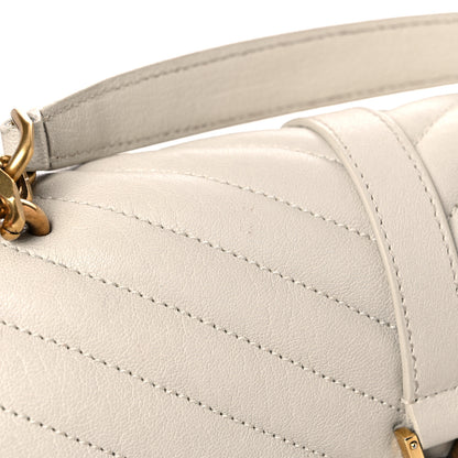 Saint Laurent Sheepskin Matelasse Chevron Monogram Medium College Bag Crema Soft 22 of 22