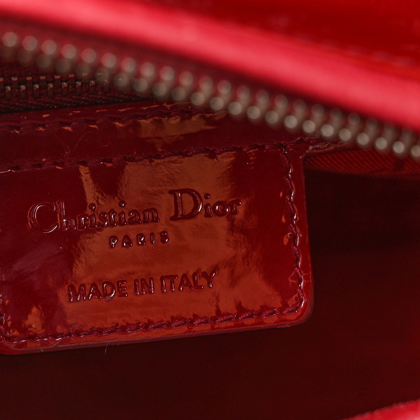 Patent Cannage Medium Lady Dior Red