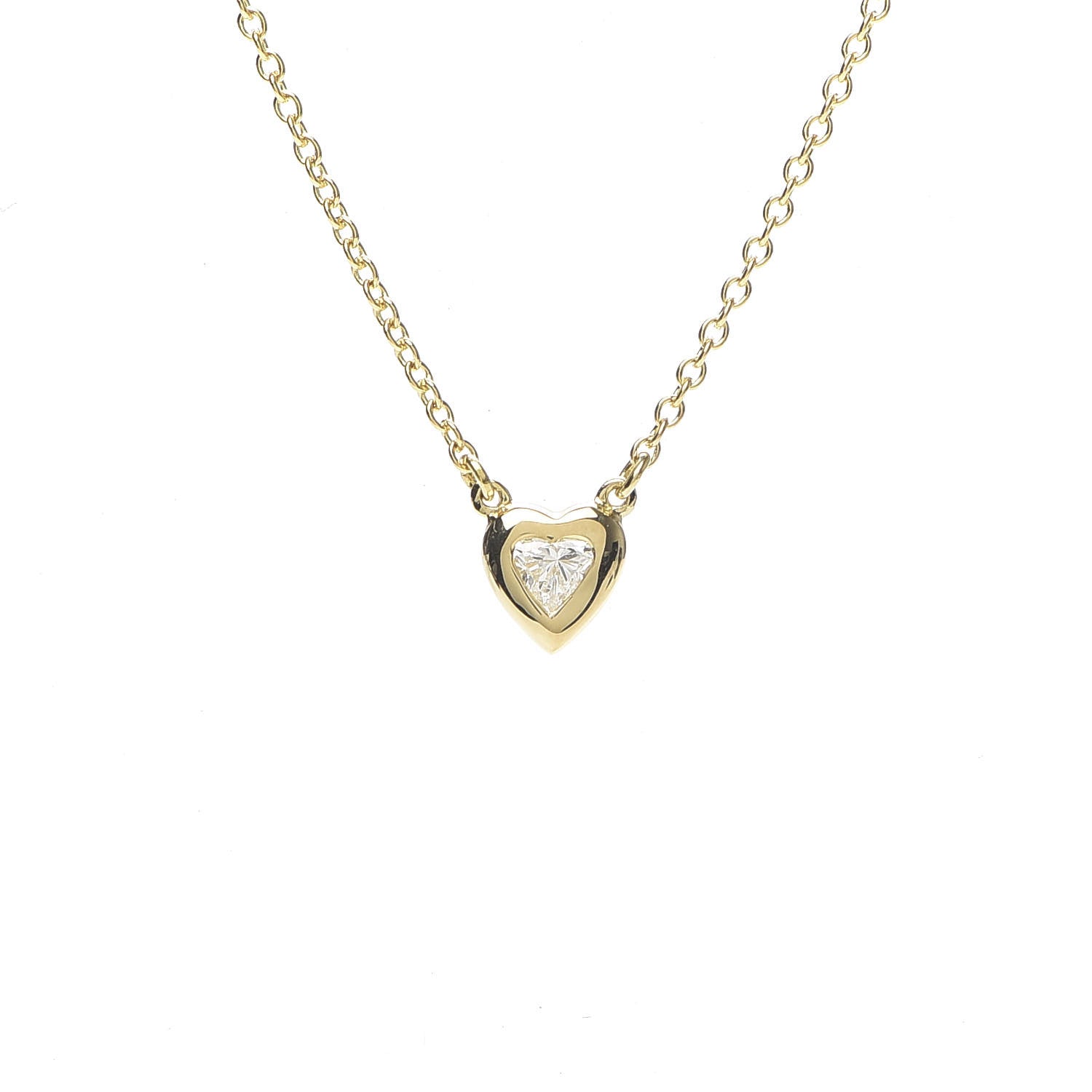 Tiffany 18K Yellow Gold Diamond .17ct Elsa Peretti Diamonds by the Yard Heart Pendant Necklace 4 of 8