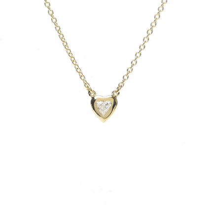 Tiffany 18K Yellow Gold Diamond .17ct Elsa Peretti Diamonds by the Yard Heart Pendant Necklace 4 of 8