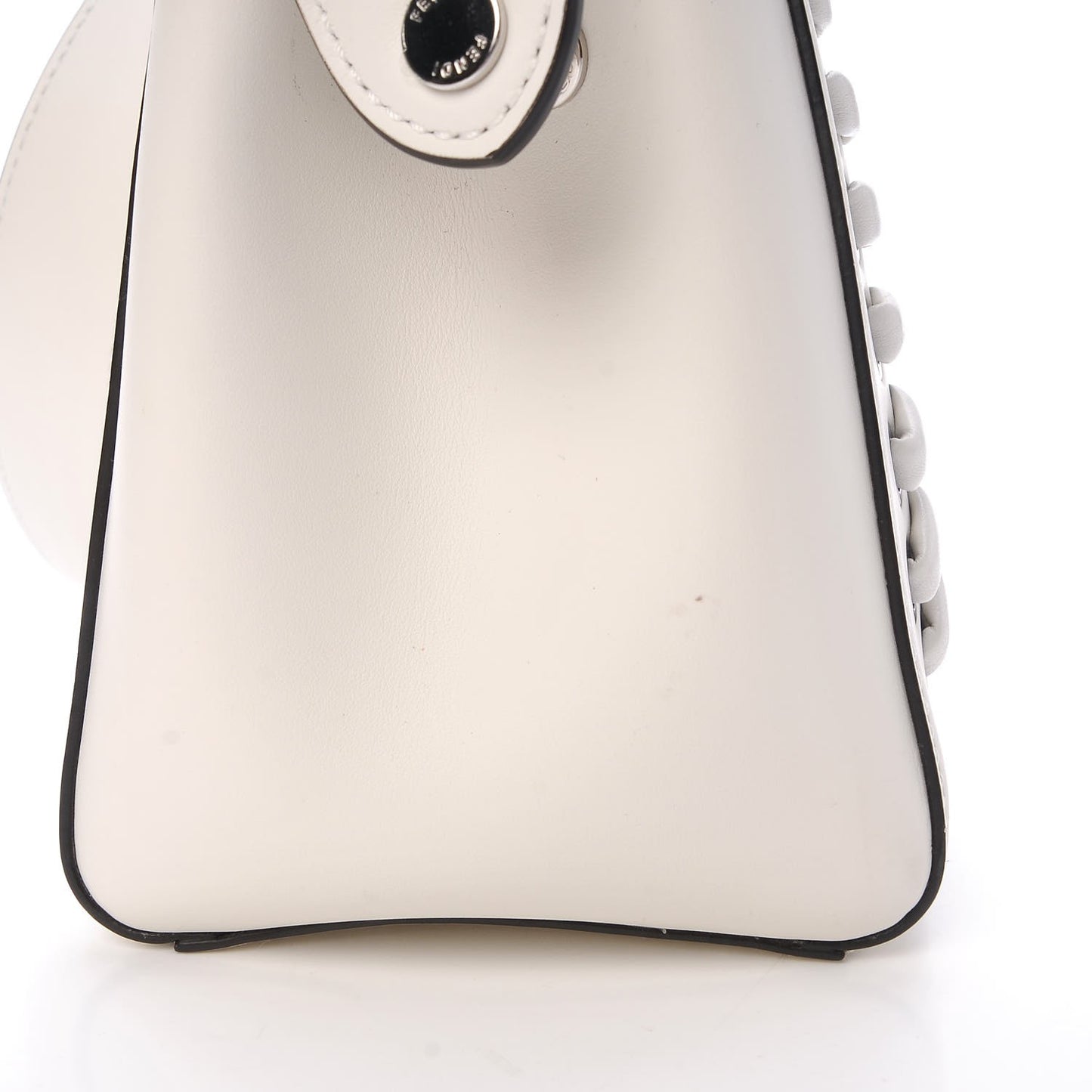 Vitello Baltico Dolce Shiny Nappa Lace Up DotCom Satchel White Parrot