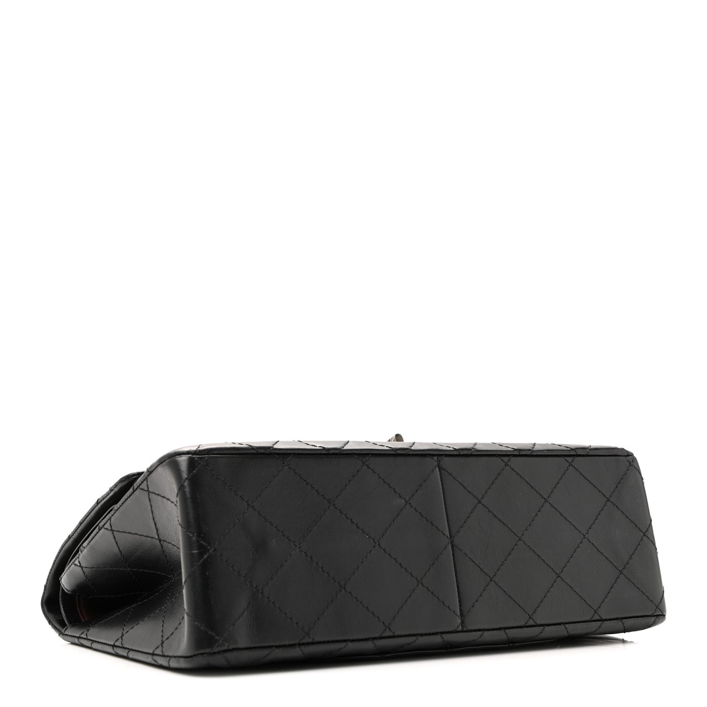 Aged Calfskin Quilted 2.55 Reissue 227 Flap Black