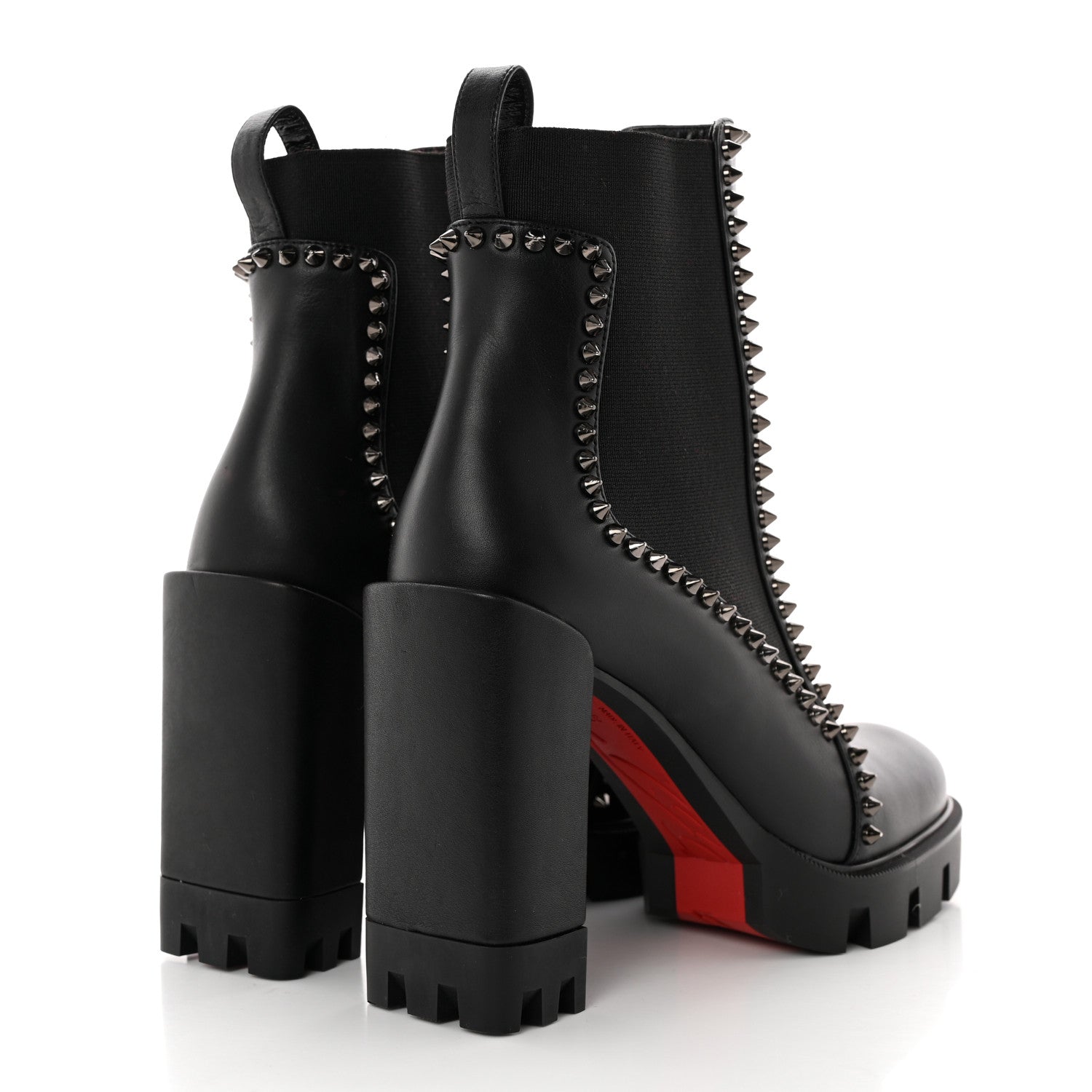 Christian Louboutin Nappa Out Line Spike Lug 100 Boots 37 Black 4 of 12