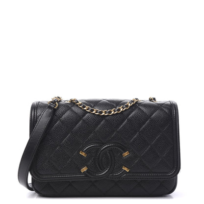 Chanel Caviar Quilted Small CC Filigree Flap Black 1 of 10