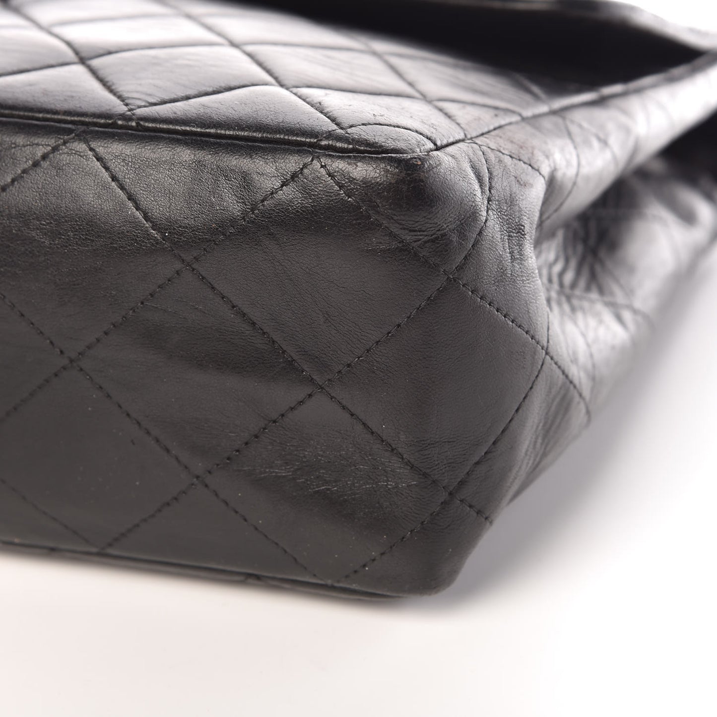 Lambskin Quilted Jumbo Single Flap Black