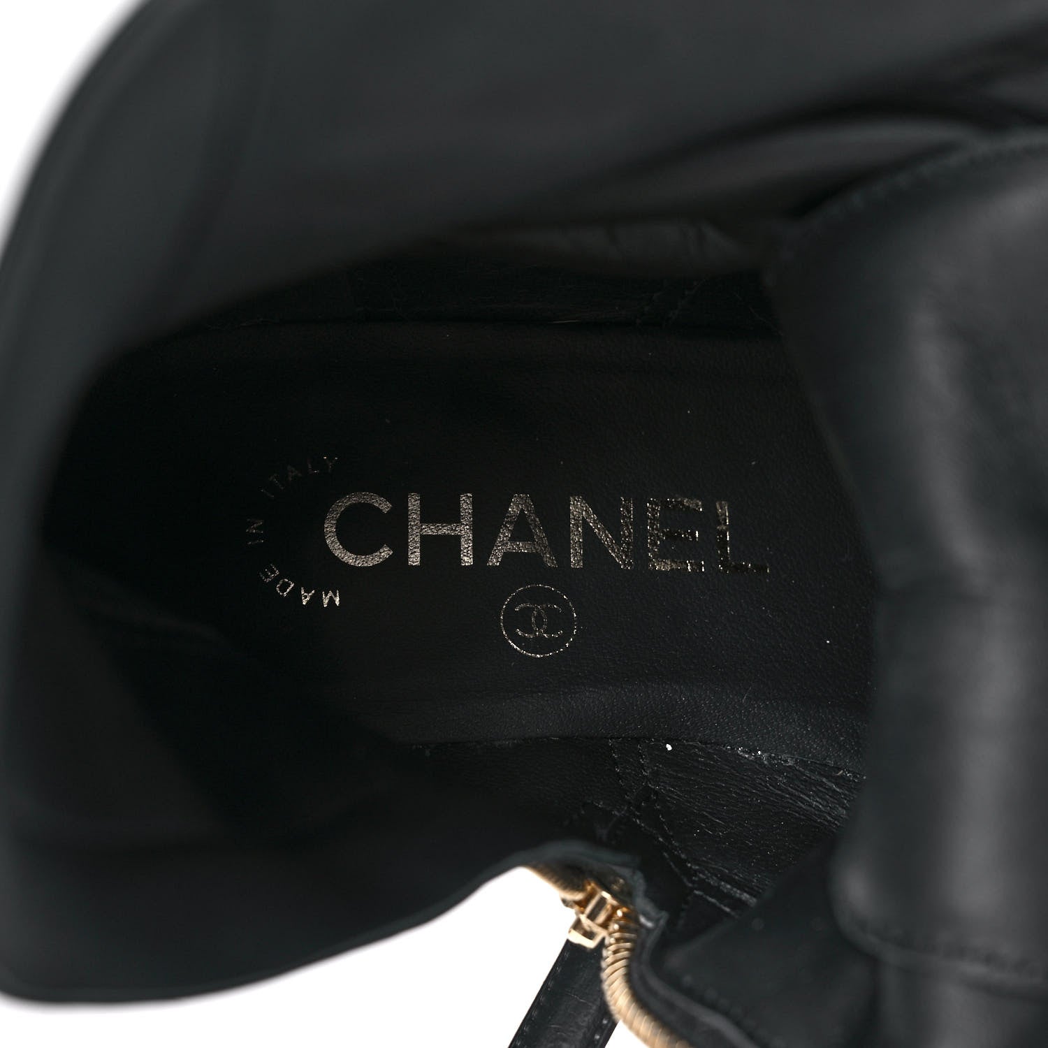 Chanel Aged Calfskin Lace Up Combat Boots 37.5 Black 7 of 9