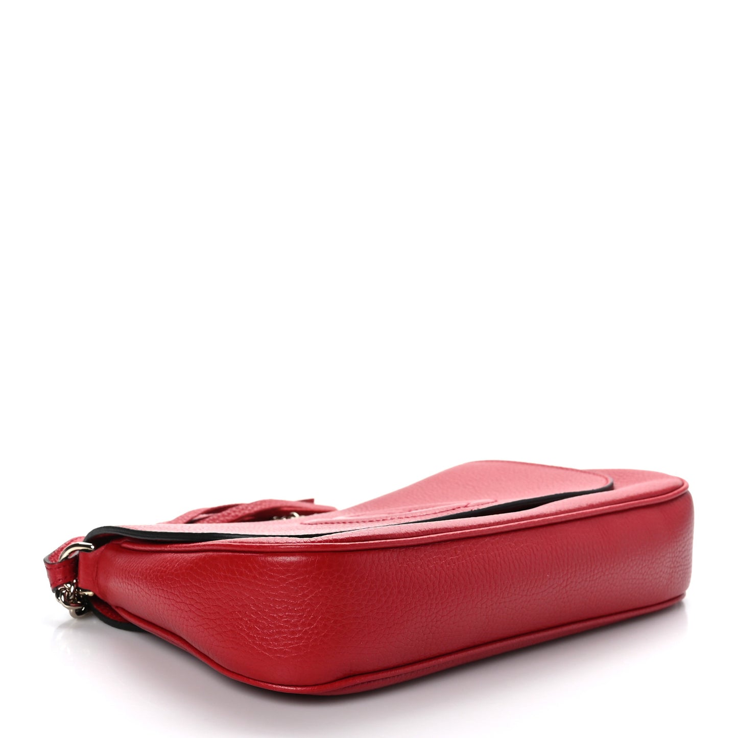 Pebbled Calfskin Medium Soho Flap Crossbody Vibrant Red