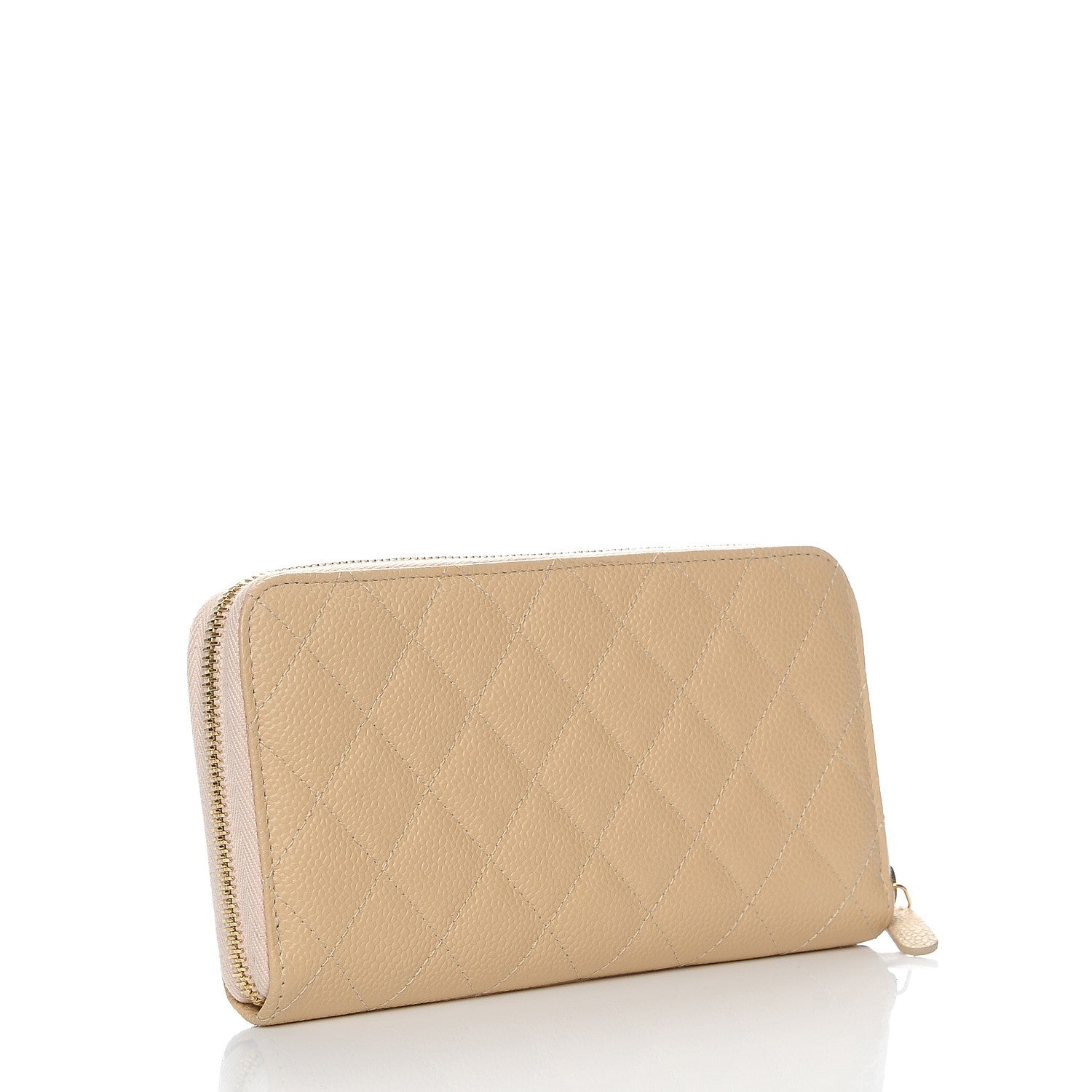 Chanel Caviar Quilted Large Gusset Zip Around Wallet Beige Clair 3 of 10