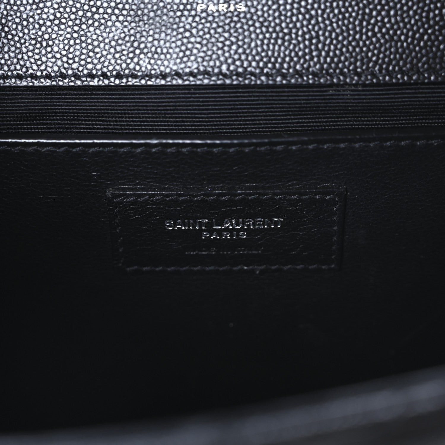 Saint Laurent Grain De Poudre Textured Mixed Matelasse Triquilt Medium Monogram Satchel Black 6 of 11