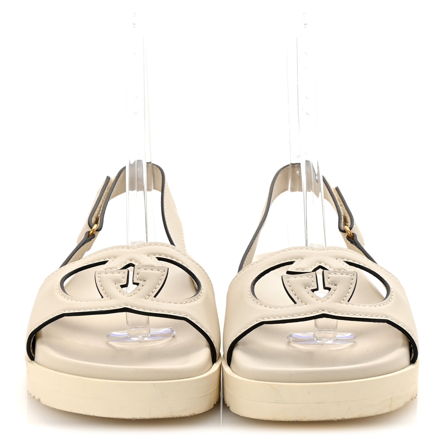 Cosmos Softy Calfskin Interlocking G Slingback Sandals 40 Mystic White
