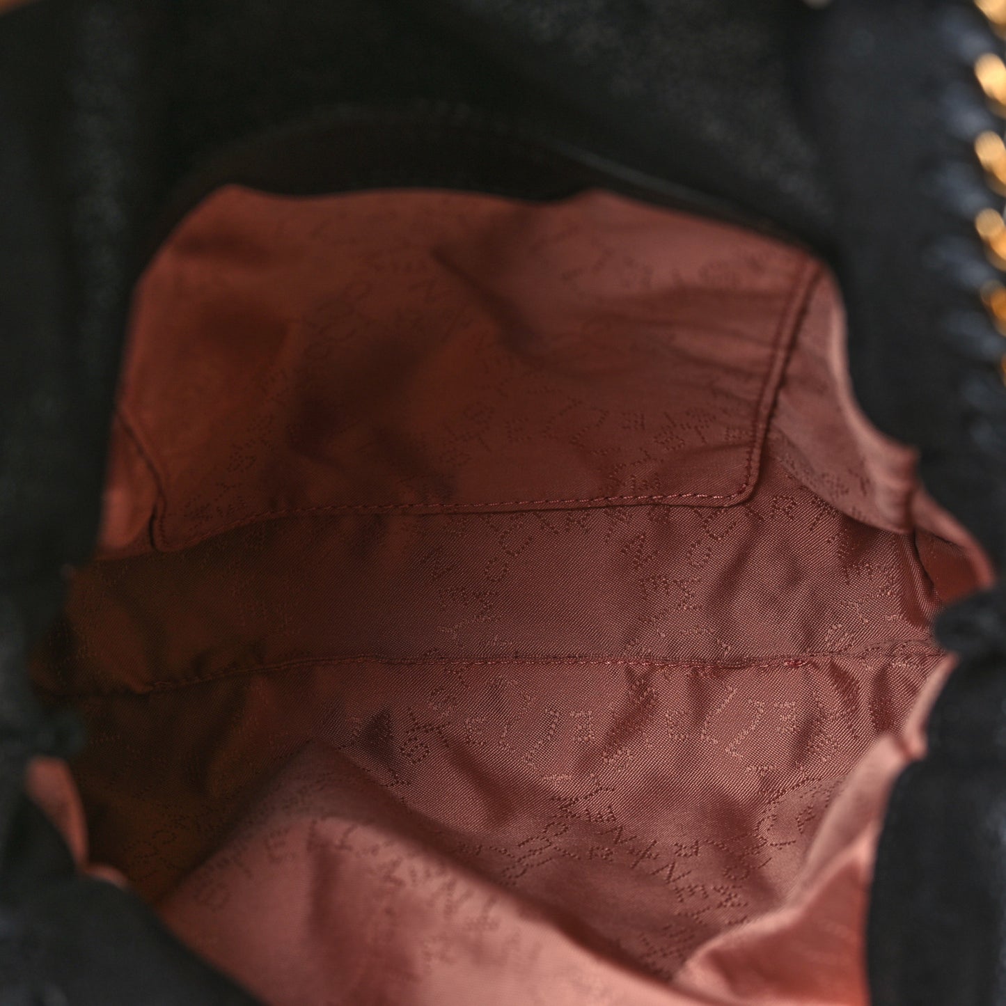 Shaggy Deer Mini Falabella Fold Over Tote Black